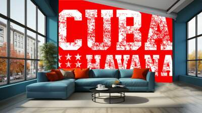 Cuba Havana graphic design vector art Wall mural