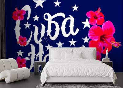 Cuba Havana print and embroidery graphic design vector art Wall mural