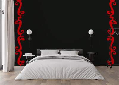 red patterned frame graphic design vector art Wall mural