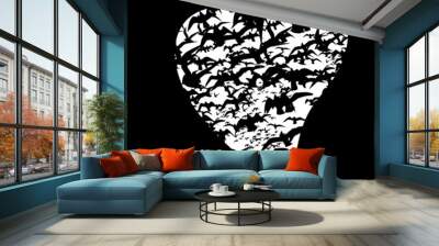 swarm of hearts graphic design vector art Wall mural