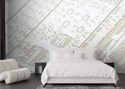 Detailed drawing of electrical circuits Wall mural