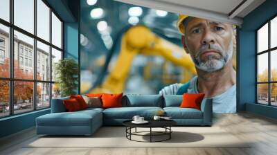 A senior steel worker in the ship building industry
 Wall mural