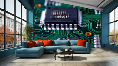 close up Electronic circuit board, Computer Hardware, Motherboard
 Wall mural