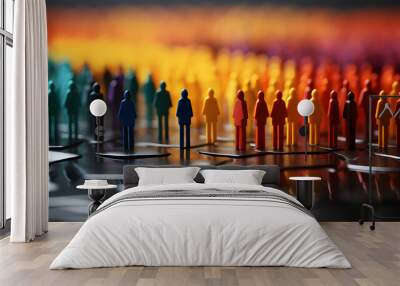 Diversity And Inclusion. Business Employment Leadership. People Silhouettes Wall mural