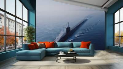 Nuclear Submarine Sailing in the Sea | Advanced Maritime Technology and Underwater Defence Capabilities Wall mural