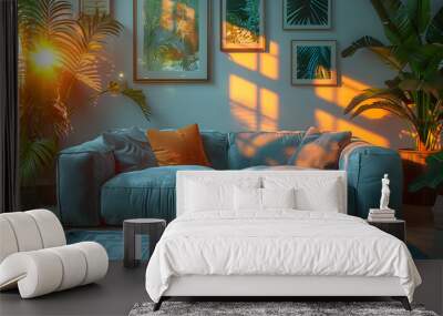 premium lazy sofa. sleeper sofa indoor room Wall mural