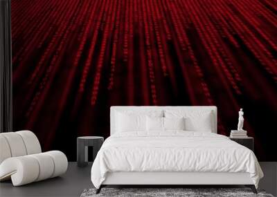 red matrix background, with motion blur, isolated on black backg Wall mural