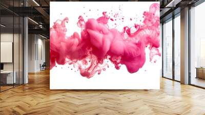 Abstract Pink Ink Swirl in Water  Artistic Liquid Design  Creative Background Wall mural