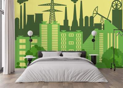 Environmentally symbols of urban lifestyles Wall mural