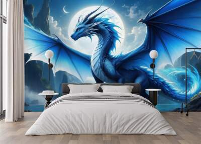 A mythical creature, a dragon with wings. Wall mural