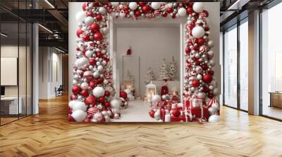 Christmas Style, holiday decorations in the home Wall mural