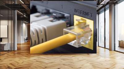 network cables connected to a router or modem Wall mural