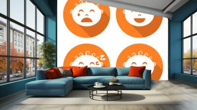 baby face set Wall mural