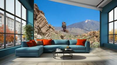 views of mount teide and volcanic formations, tenerife. Wall mural