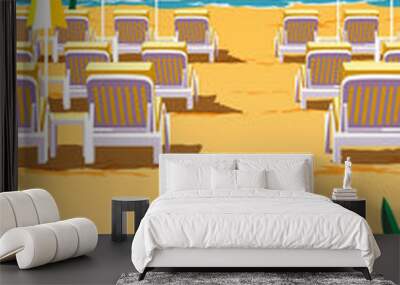 beach scenery beautiful sights On the beautiful bright sea, clear sky, business trips and travel ideas, leisure, presentation pictures, banners, websites, travel trips. Wall mural