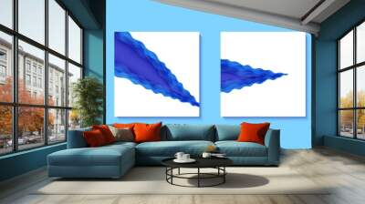 Set of flyers with blue waves in paper cut style. Collection of three papercut art empty banners for environment or World Water day. Vector advertising poster template for Save the Oceans day 8 june. Wall mural