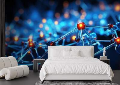 3d model of molecule Wall mural