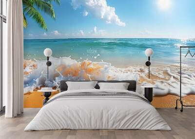 beach with palm trees Wall mural