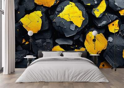 black and yellow Wall mural