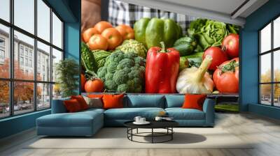 cart with vegetables Wall mural