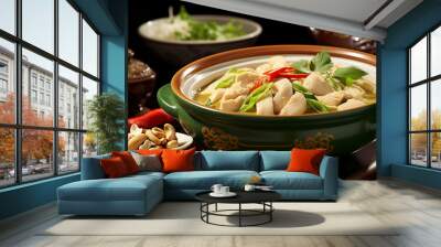 chicken noodle soup HD 8K wallpaper Stock Photographic Image  Wall mural