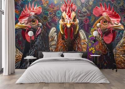 close up of a rooster Wall mural