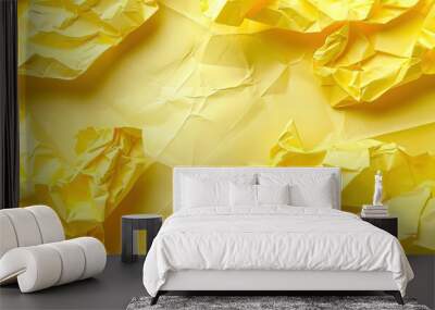 crumpled yellow paper Wall mural