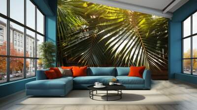 palm tree on the beach Wall mural