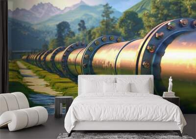 pipeline in the field Wall mural