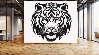 tiger head vector illustration mascot logo vector Wall mural