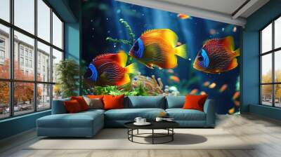 yellow tang fish Wall mural