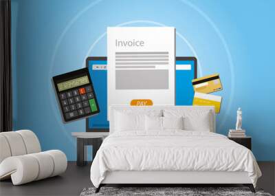 invoice invoicing online service pay Wall mural