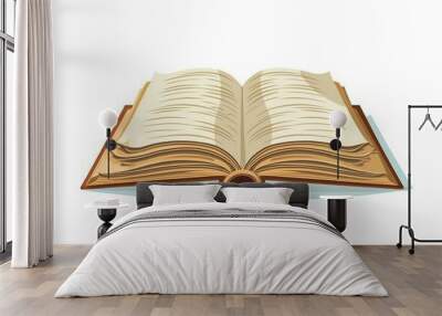 open book on a white background Wall mural