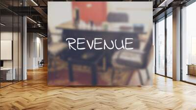 Revenue word with business blurring background Wall mural