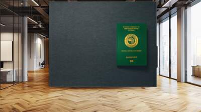 Nigeria Passport on dark background with copy space - 3D Illustration Wall mural