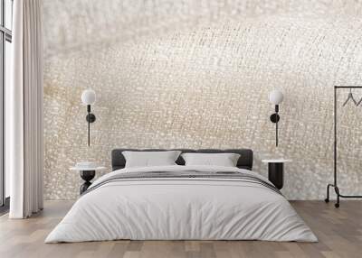 Texture of linen in white or beige linen as a background Wall mural