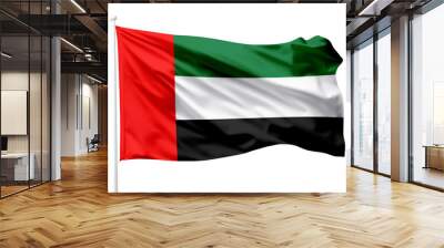 uae flag, UAE flag waving in the sky, national symbol of UAE, Flag of United Arab Emirates, United Arab Emirates (UAE) National Day holiday, UAE flag isolated white
 Wall mural