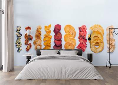 Dried fruits and vegetables, dehydrated chips Wall mural