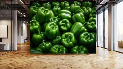 Sweet green bell pepper, eat local, organic market food Wall mural