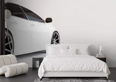 E-mobility, electric car charging battery. 3d rendering Wall mural