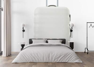 White suitcase isolated on white background. Wall mural