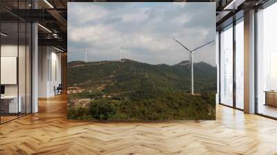 Eco-environmentally power generation of power turbines of green energy Wall mural