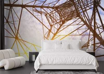 high-voltage power transmission towers Wall mural