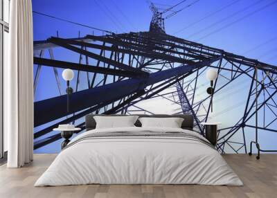 high-voltage power transmission towers Wall mural