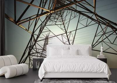 the power transmission towers of sky background Wall mural