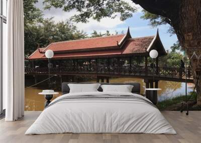 Cambodia Bridge, Seam Reap, Waterways Wall mural