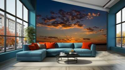 sunset over the sea Wall mural