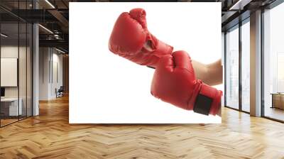 Person wearing boxing gloves Wall mural