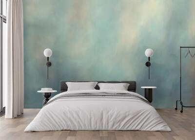 Blue, white and brown blurred abstract oil painting background Wall mural