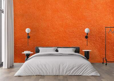 Fluffy orange towel texture Wall mural